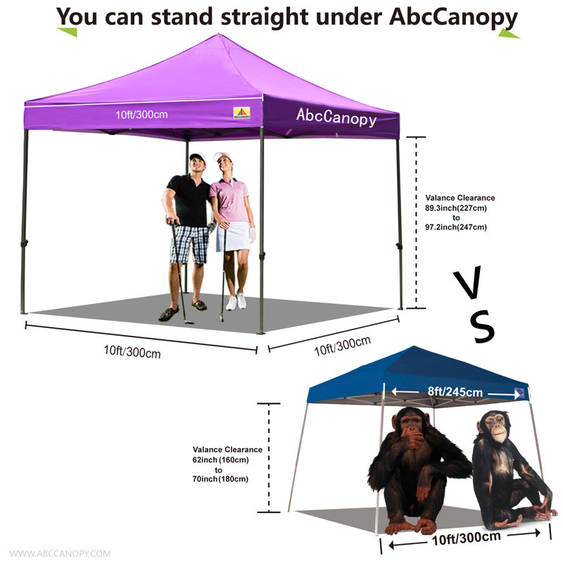 Abri instantané commercial 10 pi The Pop Up Canopies L 10 pi. D Auvent escamotable en métal, Mauve