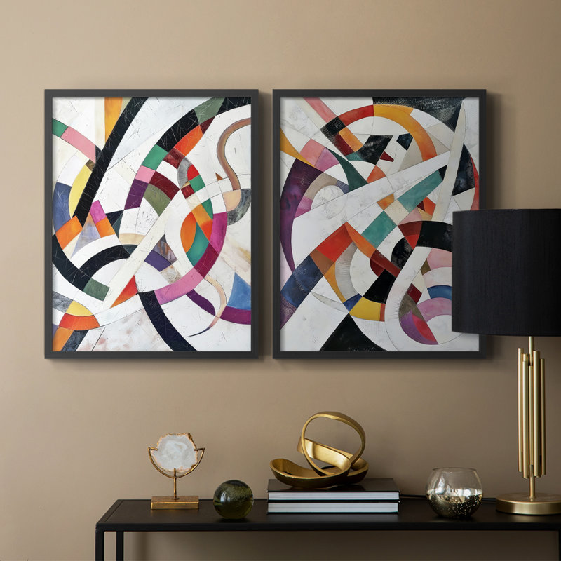 Série ABSTRACT LXVI - reproduction encadrée de qualité supérieure - prête à être accrochée - aucun clou requis - aucun clou requis