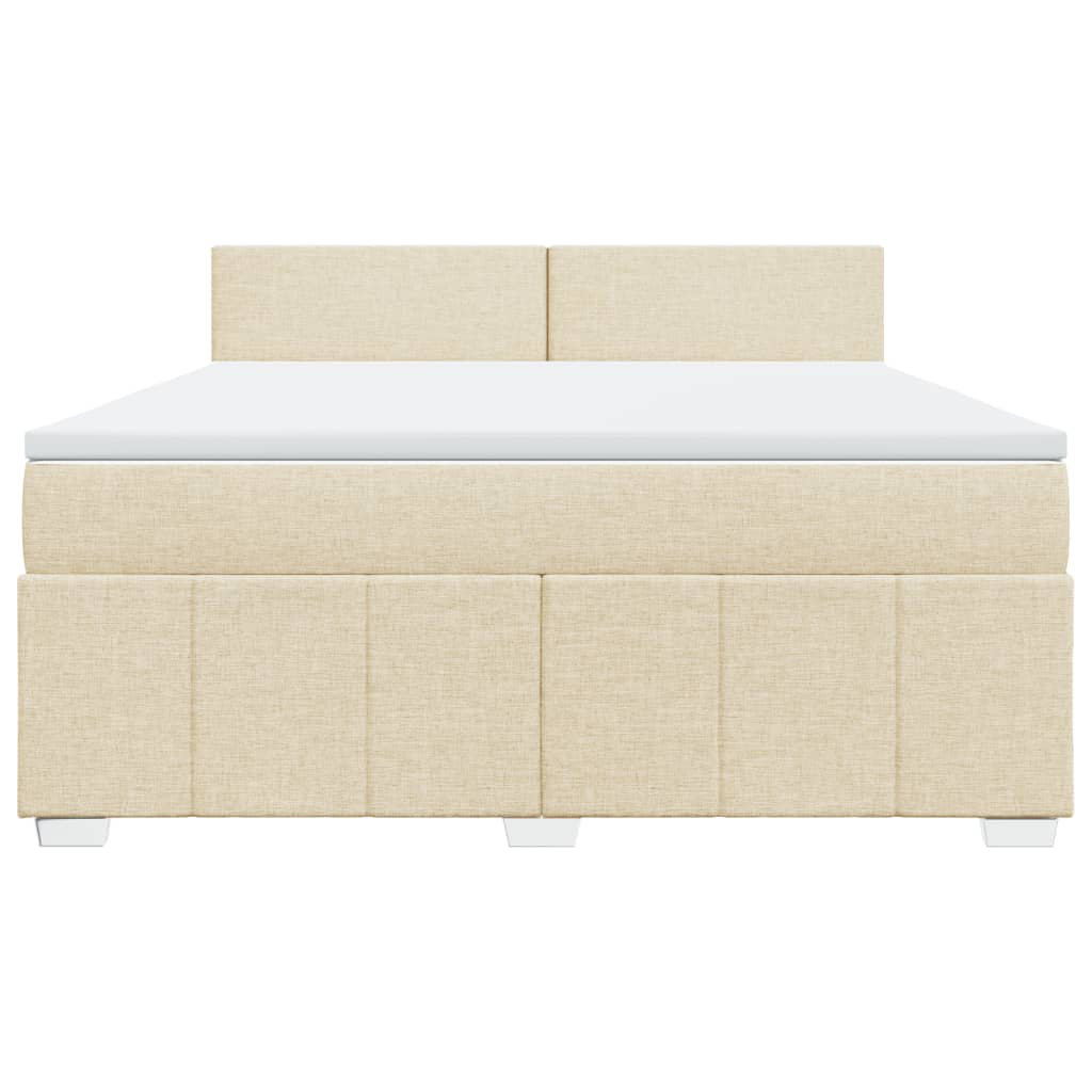 Vidaxl Boxspringbett Mit Matratze Creme 180X200 Cm Stoff