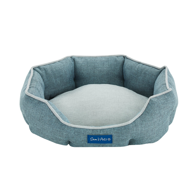 Arthur Pet Bed, Teal, Small (17.72" W x 15.75 " D x 5.2" H)