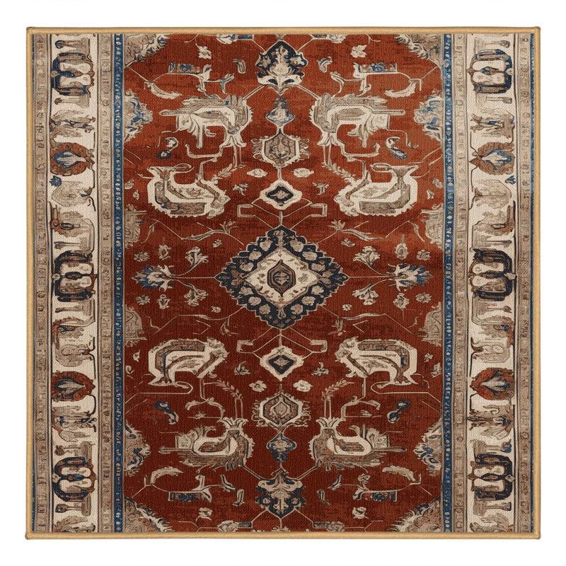 Tapis brun lavable à la machine, Carré 4 pi
