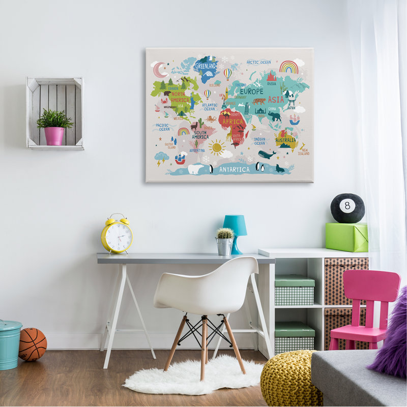 Art mural sur toile surdimensionné, "Repères et faune" par Lisa Perry White, L 48 po x H 36 po, Toile tendue