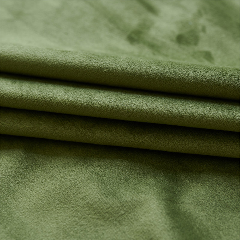 Deavion Velvet Solid Color Metal Grommets Room Darkening Curtain Panels, Olive Green, 52" W x 90" L