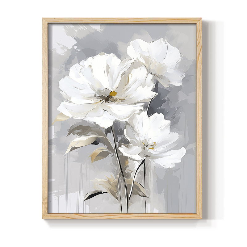 Reproduction encadrée FLORAL Series CDXLV - bois massif, H 21 po x l 17 po
