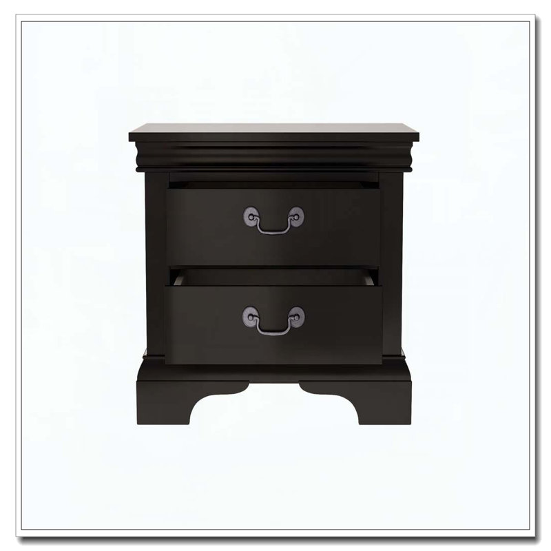 Table de chevet classique en bois 22 po x 16 po x 22,7 po, Noir