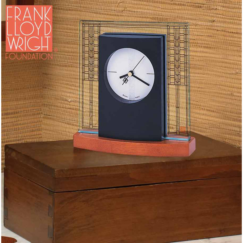 Glasner House Art Glass Table Clock with Quiet Sweep Movement, B7750