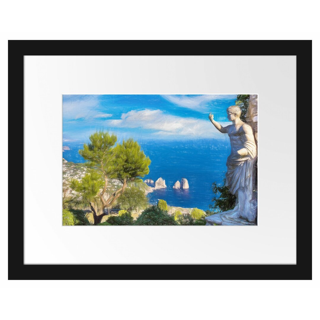 Gerahmtes Poster Insel Capri in Italien