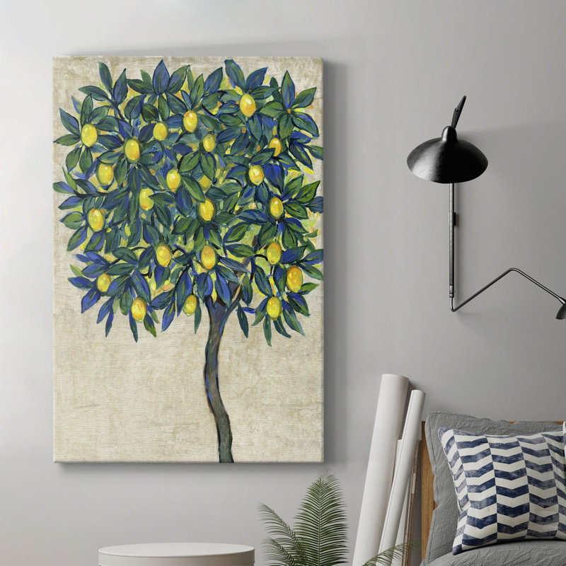 «Lemon Tree Composition I», peinture sur toile tendue, H 48 po x l 32 po x P 1 po