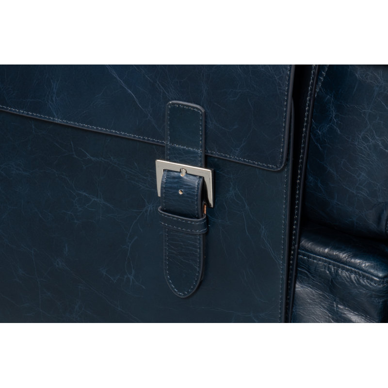 Edmonds Leather Armchair, Blue Leather