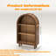 Petite bibliothèque arquée, armoire de rangement arquée, bibliothèque moderne arquée en bois de noyer avec 3 tablettes, étagère de rangement à 3 niveaux avec finition vernie pour le salon, la chambre à coucher et le vestibule