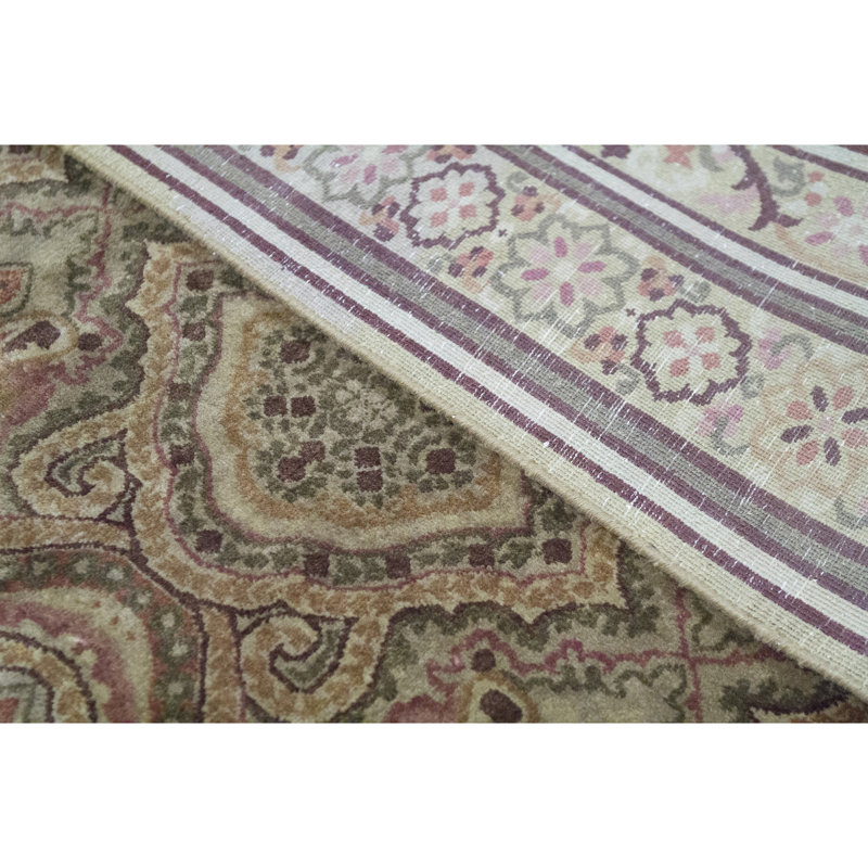 Tapis doré et doré de haute qualité noué à la main