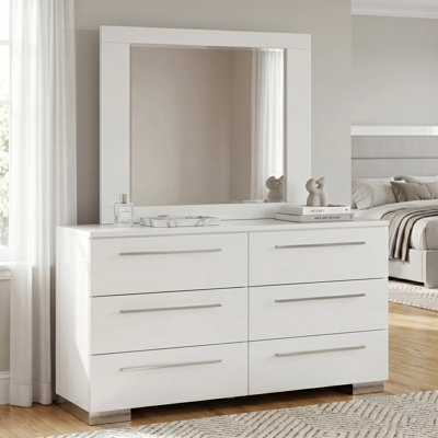 Commode 6 tiroirs avec miroir Caidah