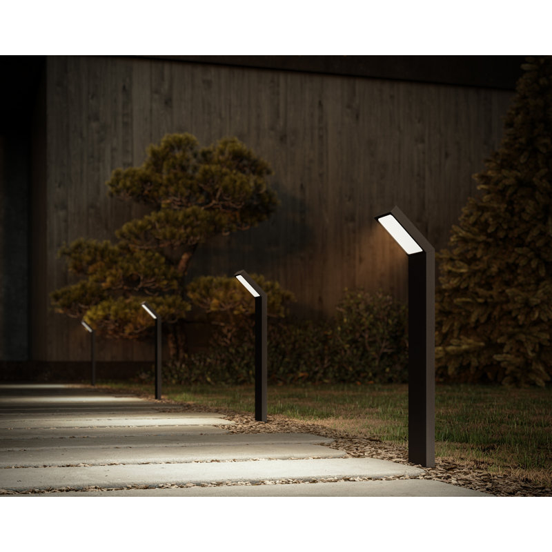 Acute Matte Black Integrated LED Metal Pathway Light
