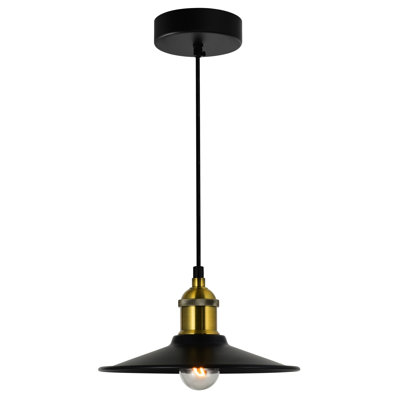 1 Light (E26, LED Compatible) Black Mini Pendant for Dining Room, Kitchen Island, or Reading Nook - Adjustable Height