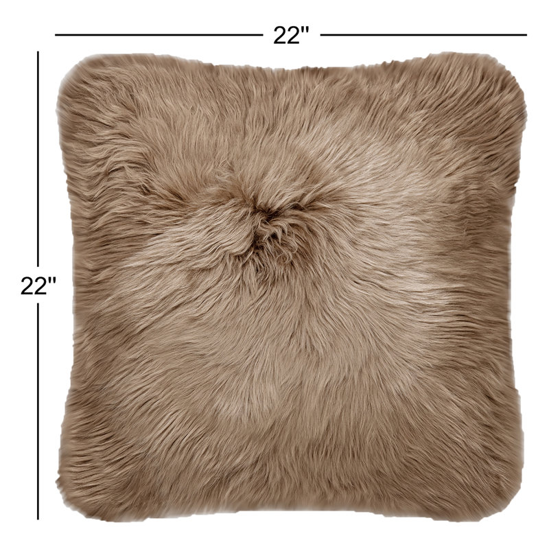 Fieldman Leather Reversible Throw Pillow, Toffee Brown