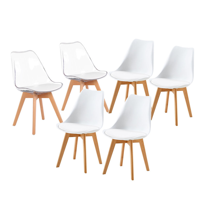 Blalock 6 - Person Dining Set, White/Clear