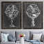 Armillary Sphere on Charcoal I - Ensemble de 2 impressions sur toile encadrées-677356419-677356420
