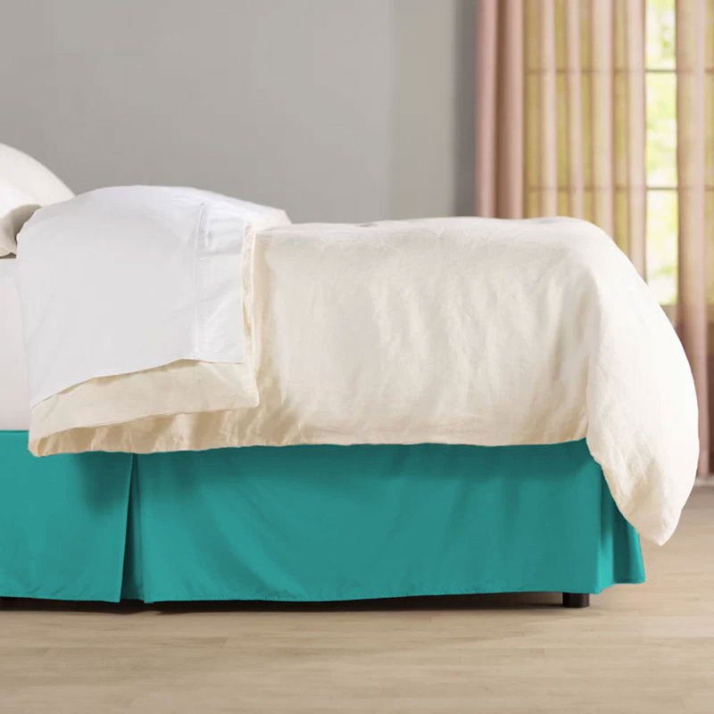 14" Soft Microfiber Bed Skirt - Basics by Wayfair™, King, Larkspur Blue