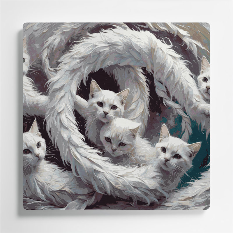 Chats Burmilla, art mural en métal gris