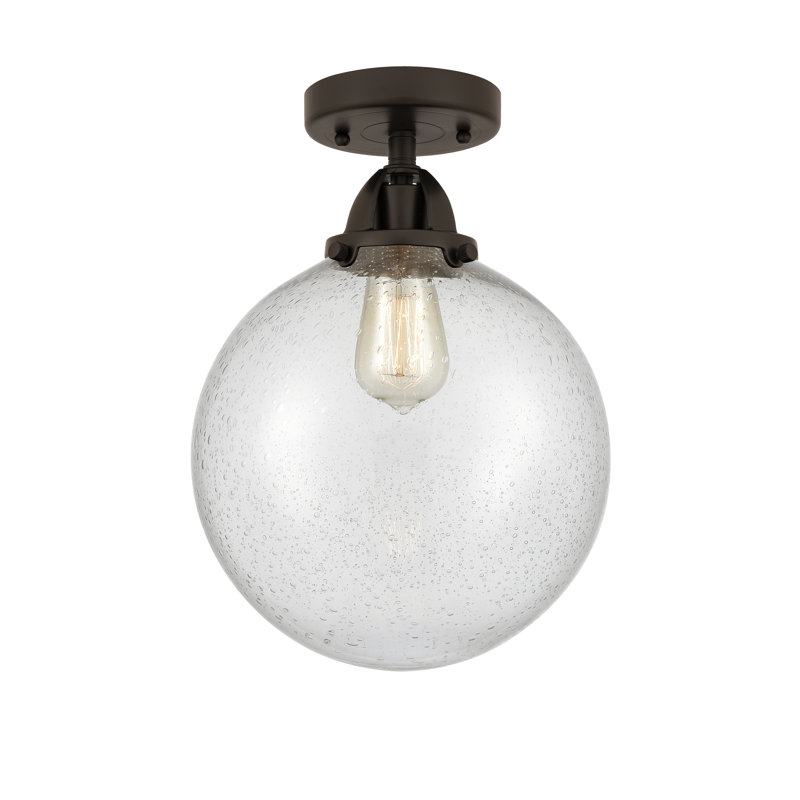 Plafonnier semi-encastré en verre DEL d'Alphonsa, Ampoule non incluse, Oui, Bronze huilé