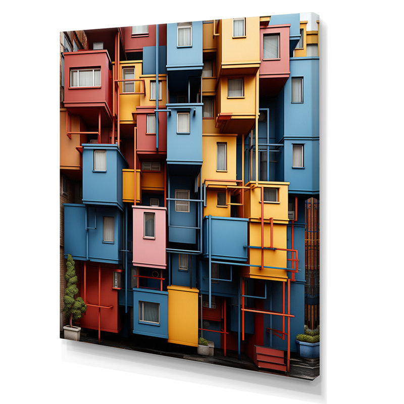 Art mural urbain Urban Kaleidoscope IV - Cityscapes, Toile tendue, H 32 po x l 16 po x P 1 po