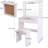 31.5'' White Lighted Makeup Vanity Set with Stool and Mirror