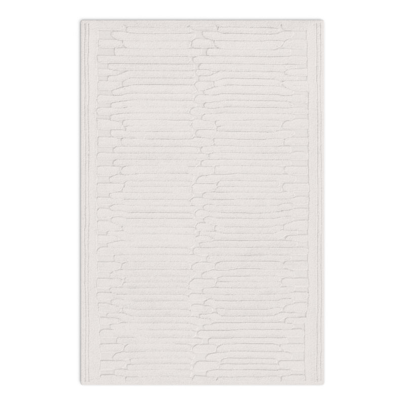 Elona Hand Tufted Wool/Cotton Area Rug in Ivory, Rectangle 3' x 5'
