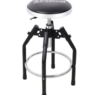 Tabouret de mécanicien réglable, pivotant sur 360 °, surface rembourrée de 13,7 pouces, hauteur hydraulique de 33,6 po, capacité de 330 livres, repose-pieds, siège de magasin robuste noir