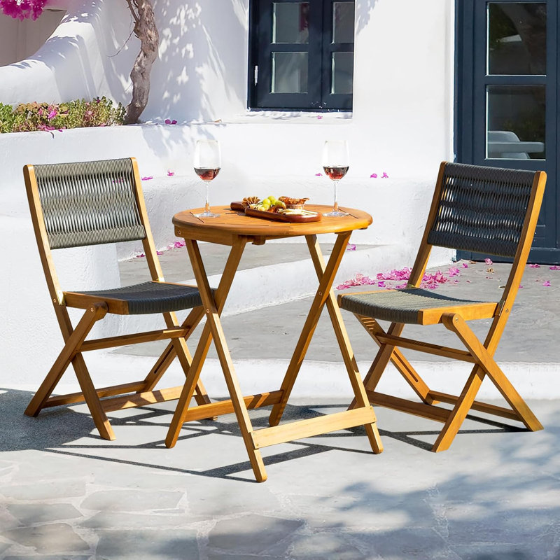 Sakari 2 - Person Patio Dining Set with Round Table, Gray