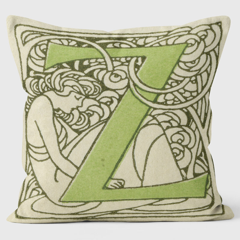 Art Nouveau Alphabet "Z" Cushion