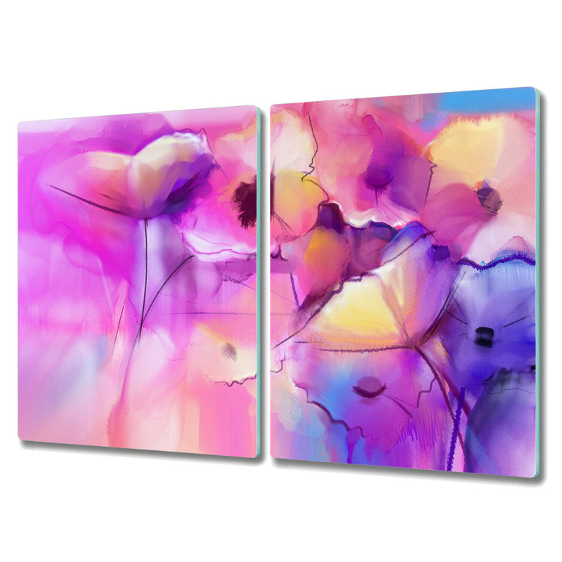 Mandar Abstract Colorful Flowers Chopping Board, 30cm L x 52cm W