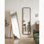Miroir sur pied pleine longueur en bois de hêtre massif avec support, cadre en bois naturel pour la chambre à coucher et le salon, miroir mural 2-en-1