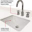 48 po De salle de bain simple en chêne blanc, marbre de culture scellé à la main, bois massif, fermeture en douceur, meuble-lavabo à cinq tiroirs avec comptoir en marbre poli