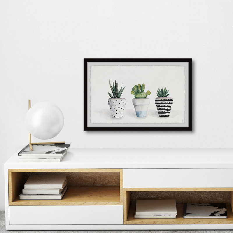 «Succulent Trio II», reproduction encadrée, H 20 po x l 30 po