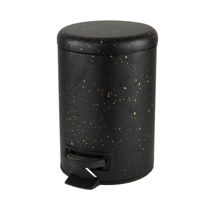 Corbeille pour déchets en métal 0,8 gallon, Noir