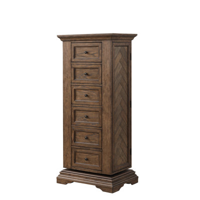 Kerr 6-Drawer Swivel Lingerie Chest With Mirror, Walnut by The Twillery Co.