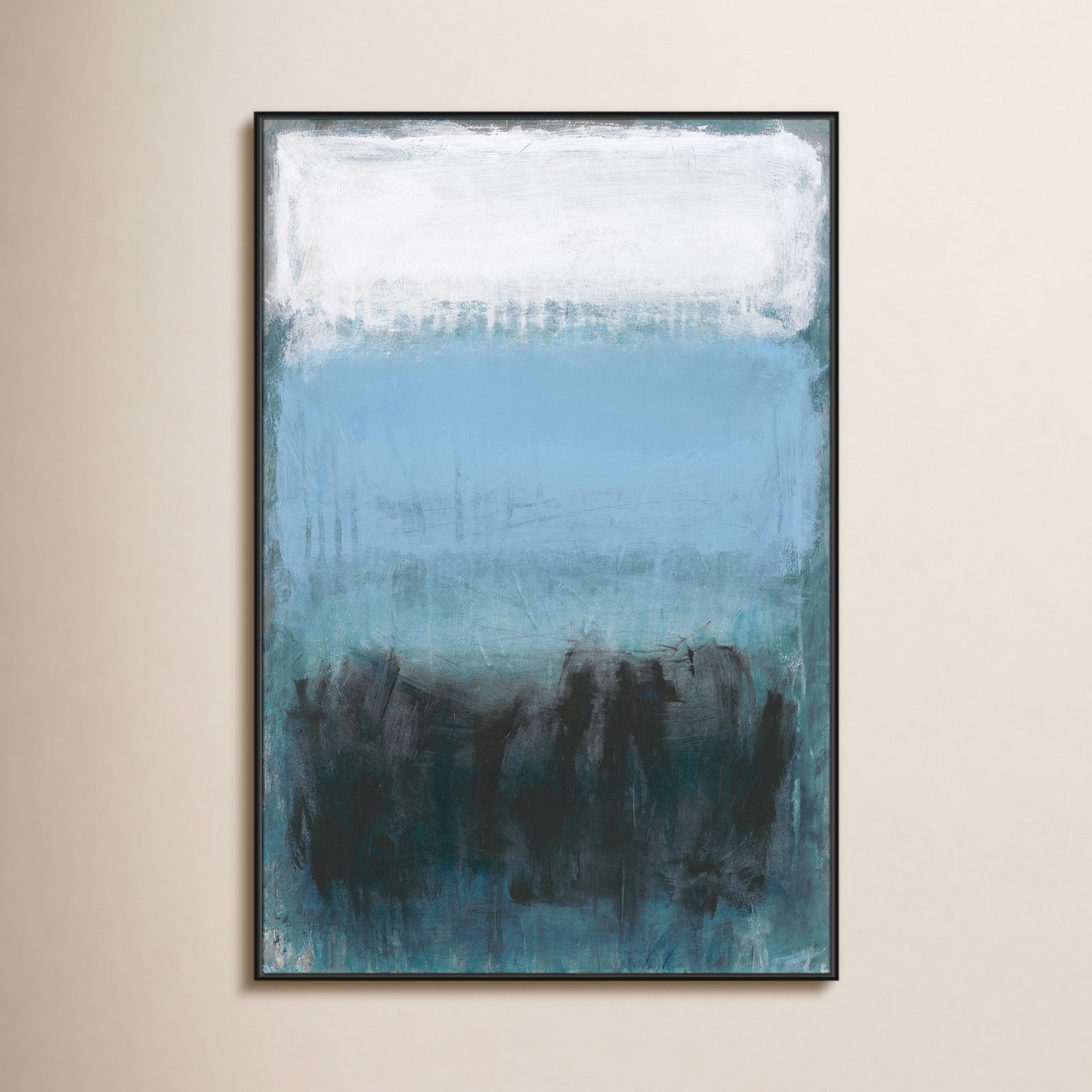 Coastal Nightfall by Filippo Ioco - Print, Black Framed Canvas, No Mat, 61.5" H x 41.5" W x 2" D