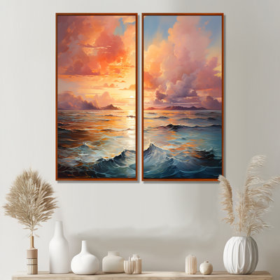 Nuage éthéré horizon - jaune, ensemble d'art mural traditionnel de 2
