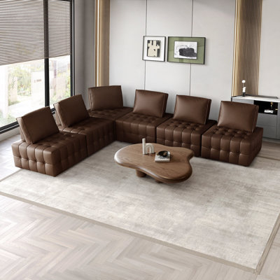 6-Piece PU Faux Leather Modular Chair Set by Ivy Bronx