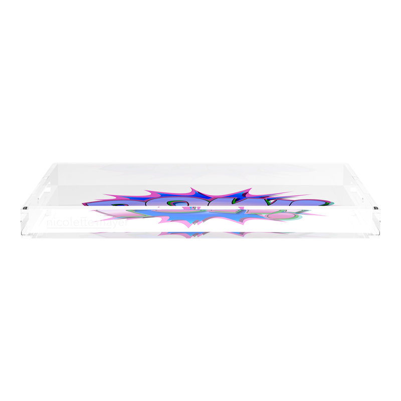 Plateau décoratif Pow Blue, L 22,5 po x P 14,5 po x H 2 po