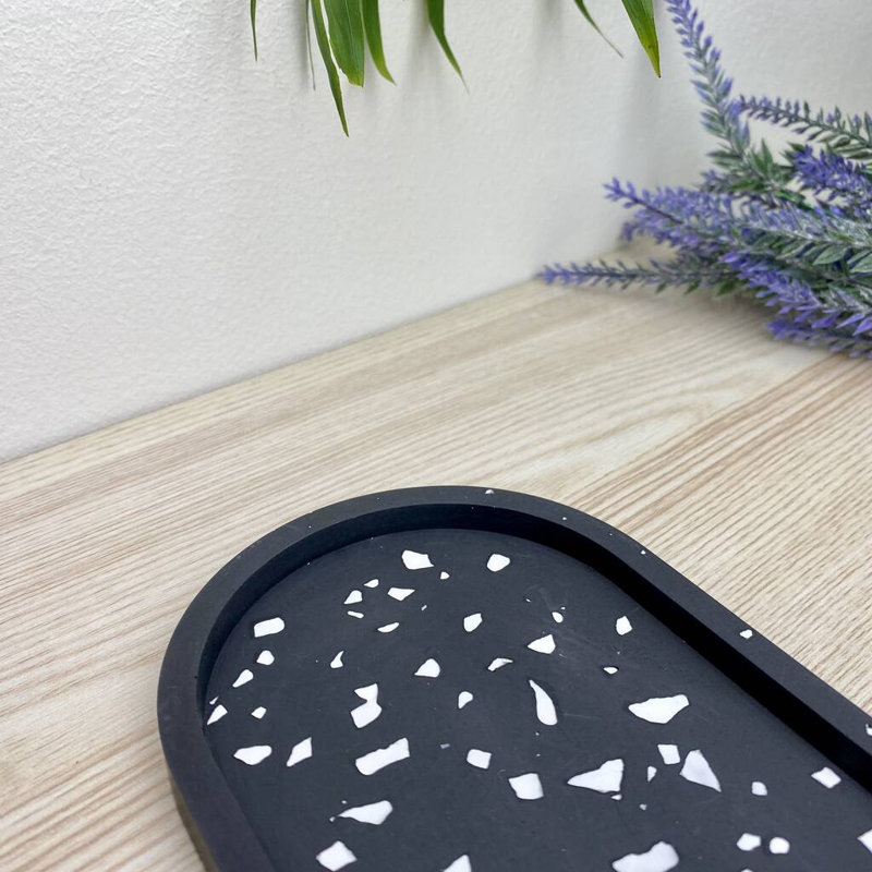 Oval Trinket Tray Dish, Black