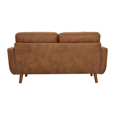 65-inch Modern Minimalist Two-Seater Sofa, featuring breathable Foil fabric and solid wood legs for enhanced comfort and stability