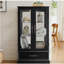 Lighted Glass Curio Display Cabinet with Adjustable Shelves - 2 Doors, 1 Drawer, LED Lights, Elegant Light Oak Finish-1682156644
