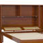 Lit simple en bois avec deux casiers de rangement, un tiroir et une tablette de rangement sur la tête de lit, lit plateforme multifonctionnel avec rotin naturel-1128511409