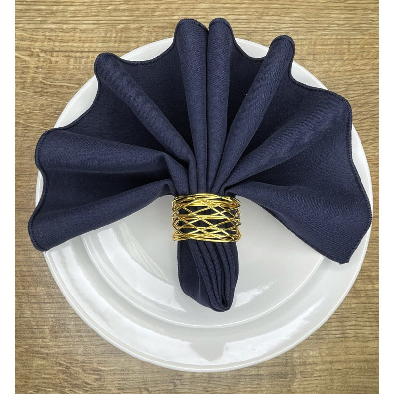 Atara Polyester Solid Colour Square Napkin, Navy
