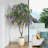 8ft Artificial Flower Tree with 18in White Planter, Tall Faux Matthiola incana Trees for Indoor