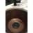 16" Round Copper Prep Sink w/ Fleur De Lis and 3.5" Drain Opening