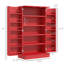 Garde-manger de 41 po en rouge, avec 12 tablettes de porte et 5 tablettes de rangement rouges