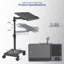 Chariot d'ordinateur portable noir VIVO avec bras d'extension et tapis de souris (CART-H10L)