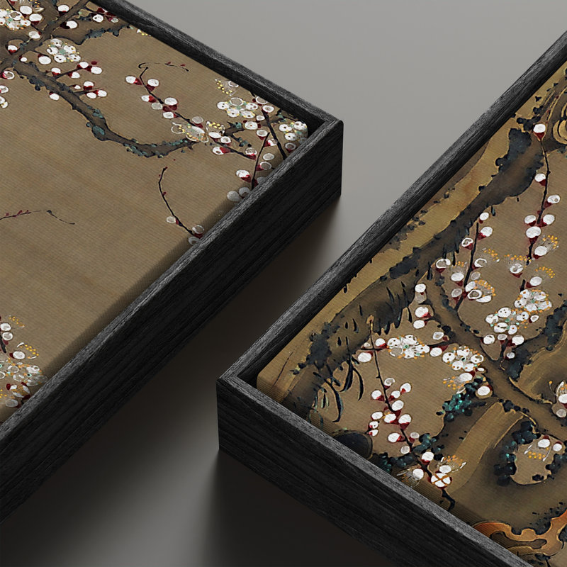 «Vintage Landscape Wall Art», ensemble de 2 toiles encadrées 20 x 60 pouces, Noir